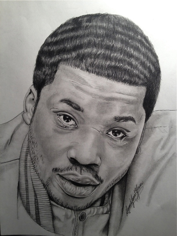 Meek Mill Rapper Asap Drawings Rocky Cartoon Illustrations Drawing Portrait...