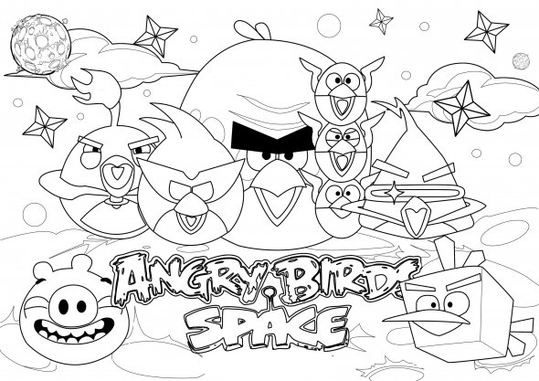 Angry Birds Space para colorear