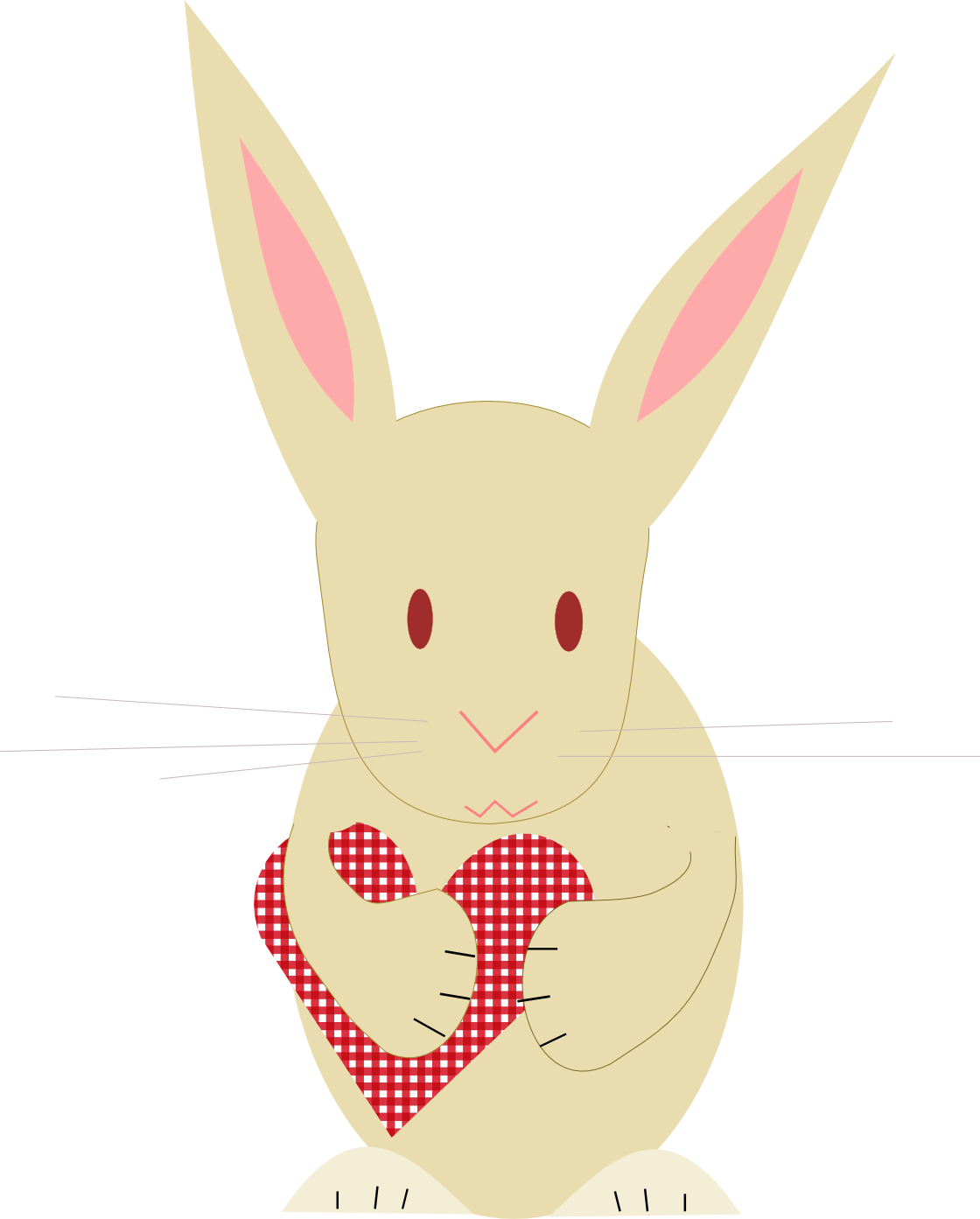 free digital bunny with heart scrapbooking embellishment