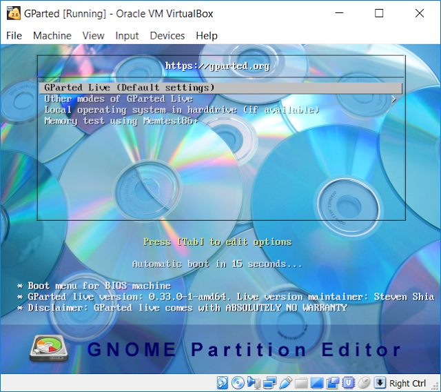 Resizing Ubuntu image in VirtualBox My Public Notepad
