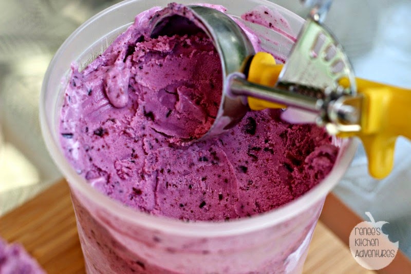 Blueberry Frozen Yogurt:  #IceCreamWeek #frozen 