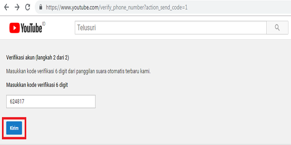 cara verifikasi youtube