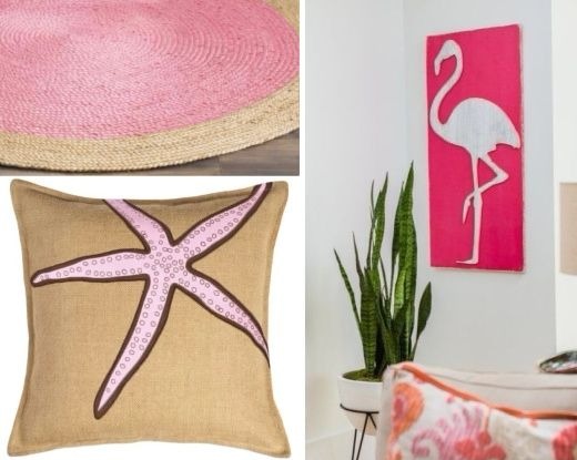 Bahamas Inspired Small pink gifts Ocean Decor 3 Miniature Pink Beach Island Magnets Set Girl decor