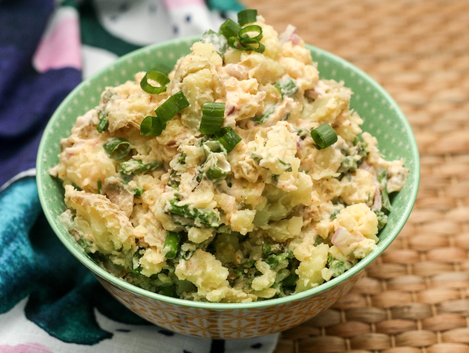 Smashed Potato Salad with Asparagus Coconut & Lime