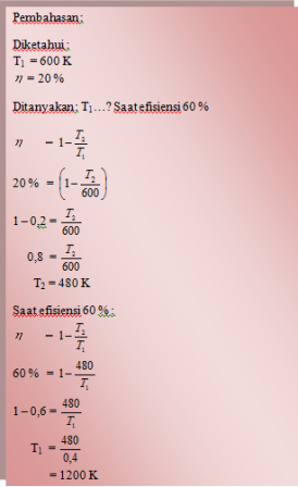 Belajar Termodinamika Contoh Siklus Carnot