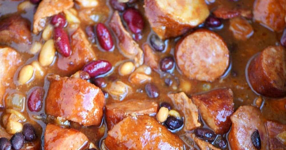The Johnsons Cook Slow Cooker Kielbasa and BBQ Beans