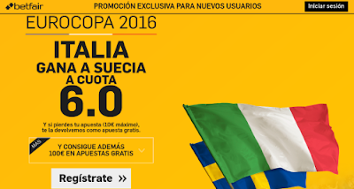 betfair Italia gana Suecia supercuota 6 Eurocopa 2016 17 junio betfair Italia gana Suecia supercuota 6 Eurocopa 2016 17 junio