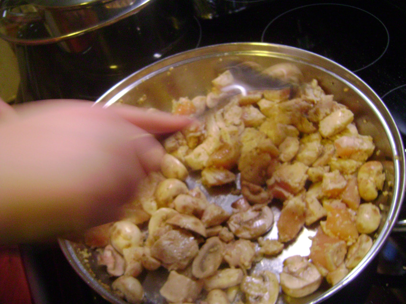 Learning As We Go: Low Fat Chicken and Mushroom Pasta Recipe