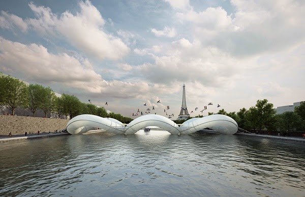 Trampoline Bridge Crosse the Seine