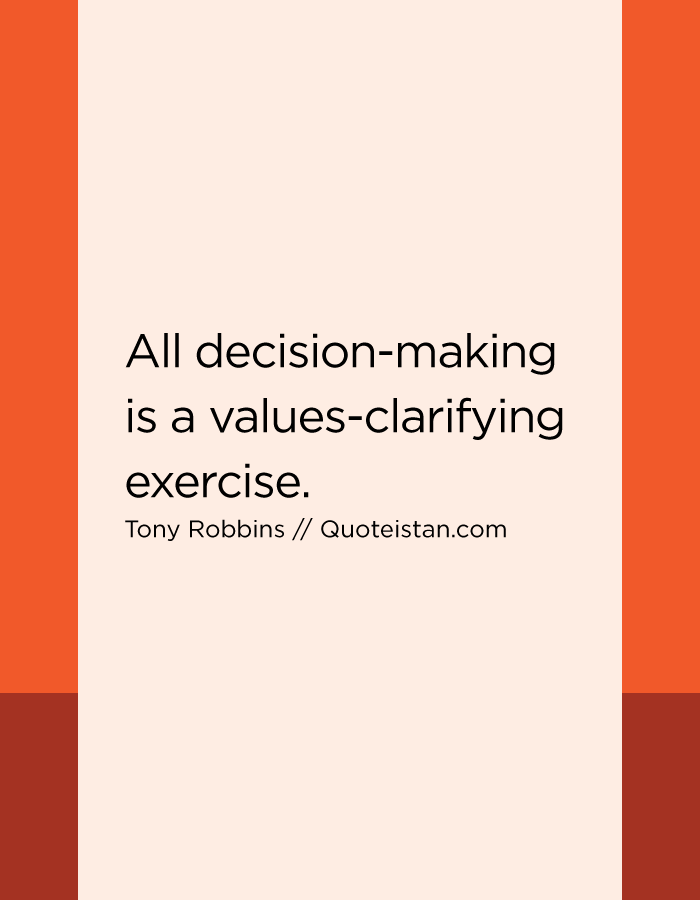 All decision-making is a values-clarifying exercise.
