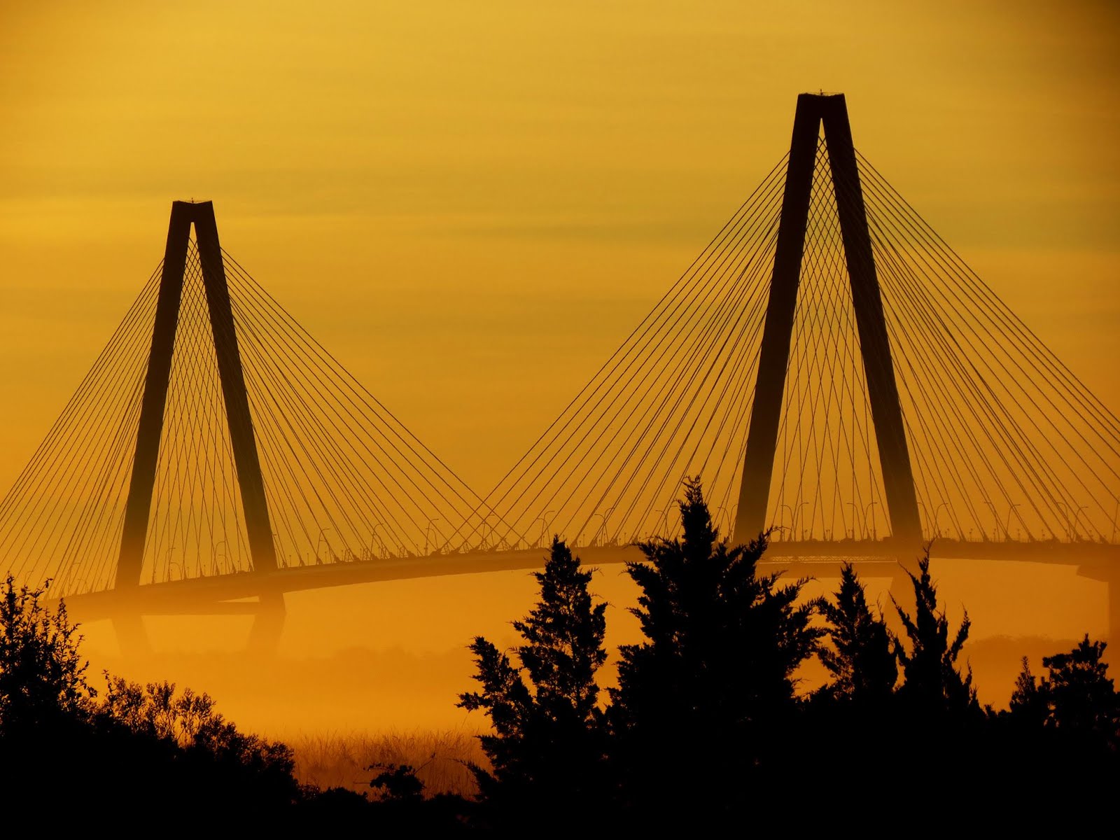 Sunrise Bathes the Ravenel Bridge