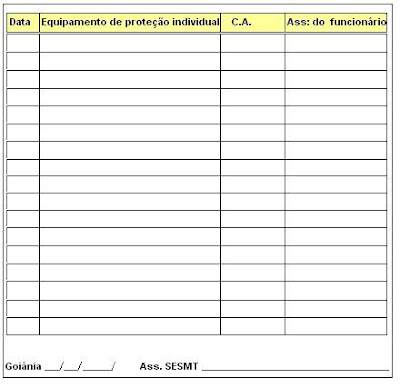 ficha de EPI