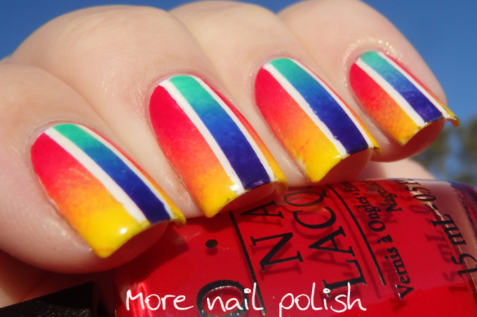 Reciprocal gradient in contrasting colours ~ More Nail Polish