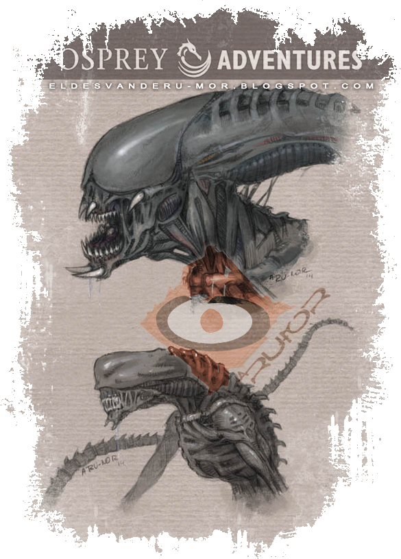 Design of alien beings of next book illustrated by RU-MOR for OSPREY Publishing, Osprey Adventures, aliens, bug, scifi
