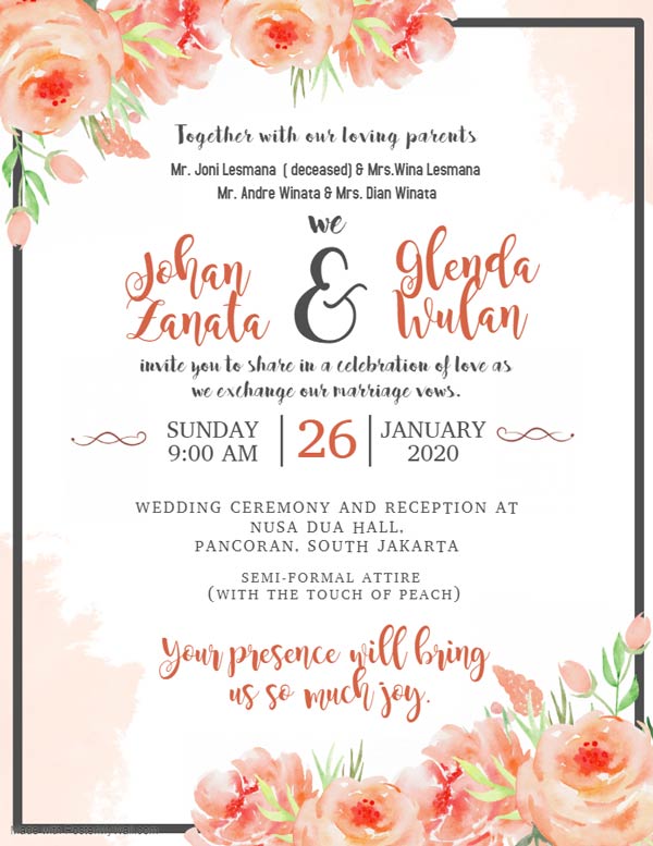 Contoh Surat Undangan Pernikahan Bahasa Indonesia Nusagates
