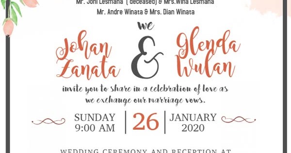 700 Contoh Surat Undangan Pernikahan Dalam Bahasa Inggris Beserta Terjemahan Gratis Terbaru Contoh Undangan