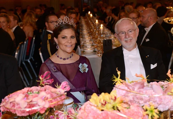 Crown Princess Victoria of Sweden and Prince Daniel, Prince Carl Philip and Princess Sofia, Princess Madeleine and Christopher O'Neill, Princess Christina attend the Nobel Prize Banquet 2015