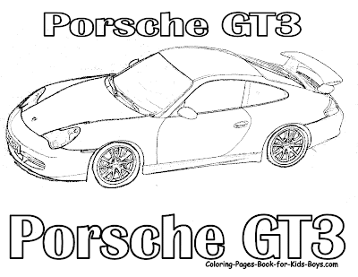 Cars COloring Pages,Gt3 Porsche Sports Car Picture Coloring Pages