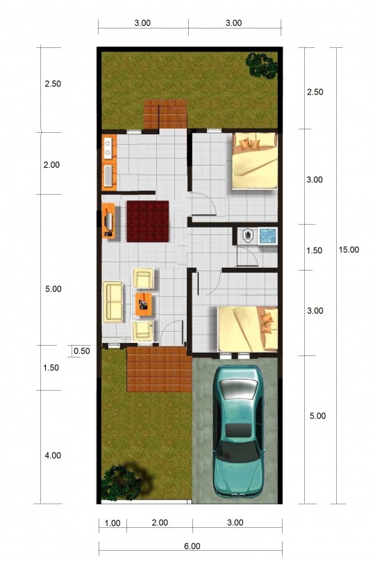 Contoh Desain Gambar Rumah Minimalis Type 45 |Terbaru