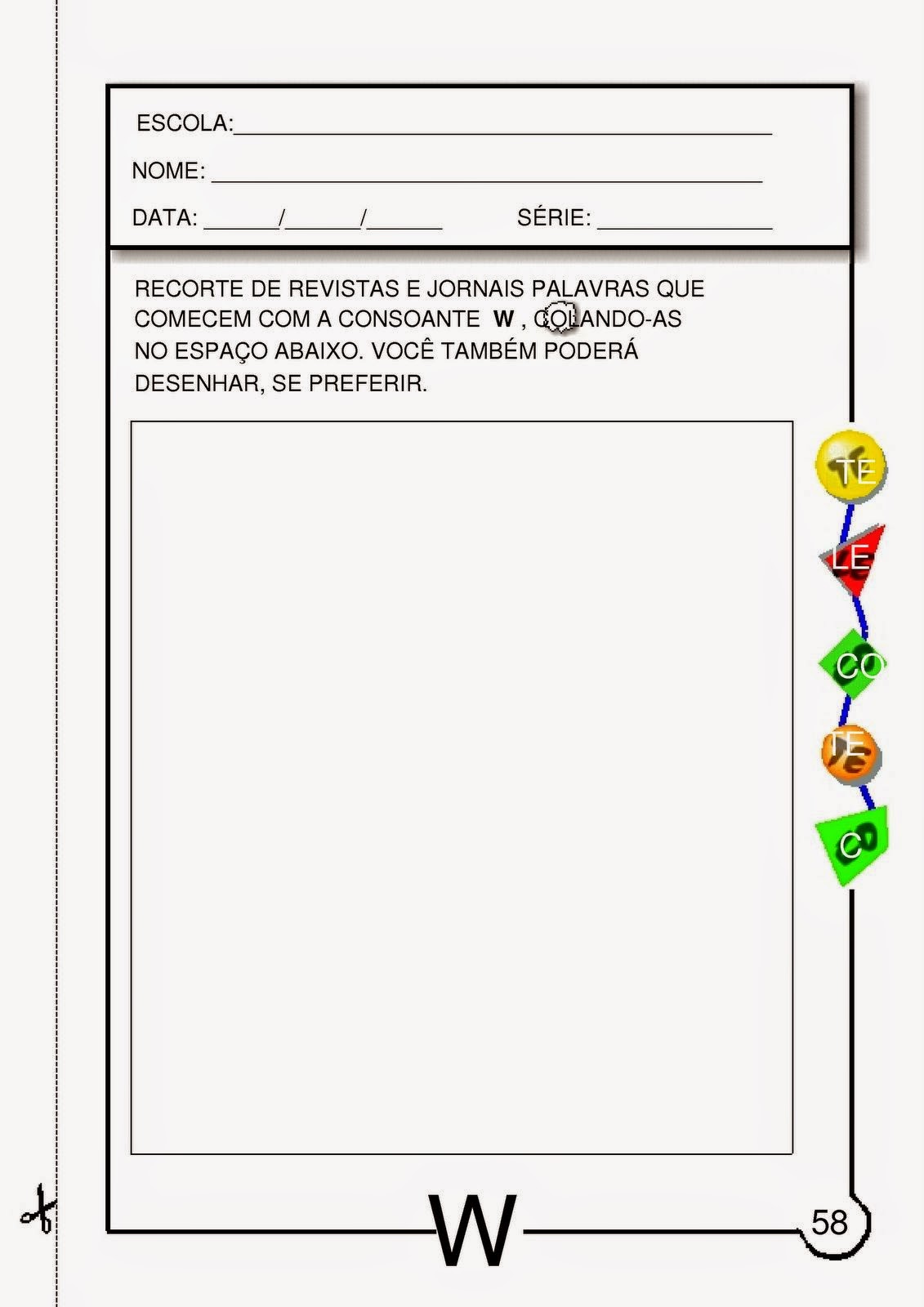 Atividades com a letra W para