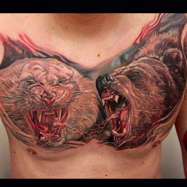 Tatuaje oso vs tigre