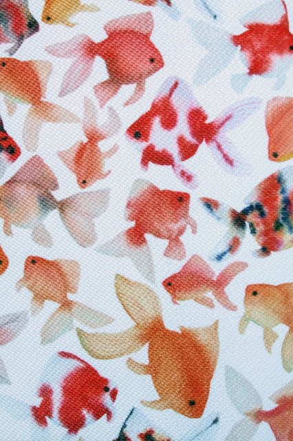 watercolor goldfish, goldfish rug, Society6, rugs, surface pattern design, My Giant Strawberry, Anne Butera