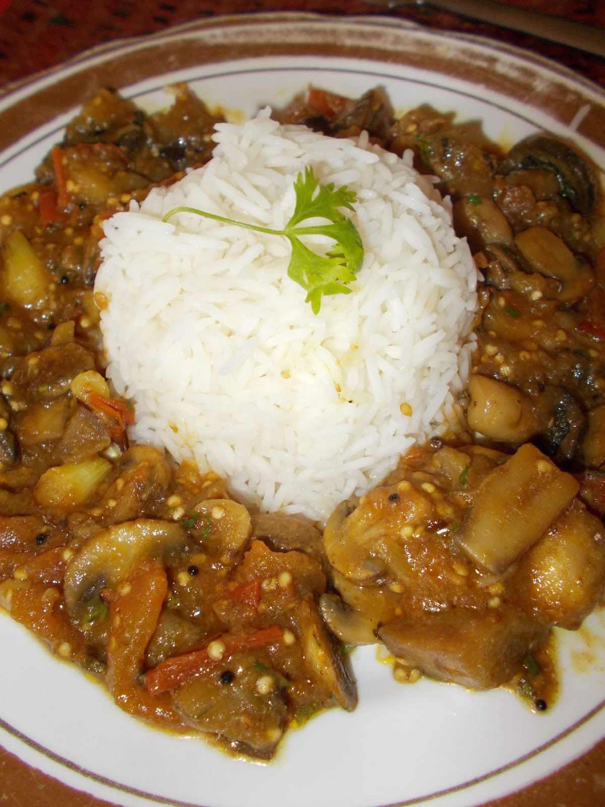 Not Just Curry and Chapatti Aubergine and mushroom curry