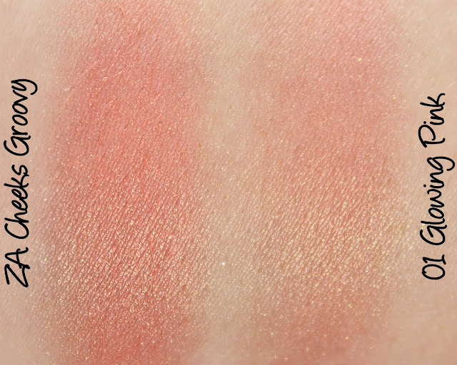 ZA Cheeks Groovy Blusher - #01 Glowing Pink Swatches & Review