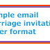 Sample email marriage invitation letter format
