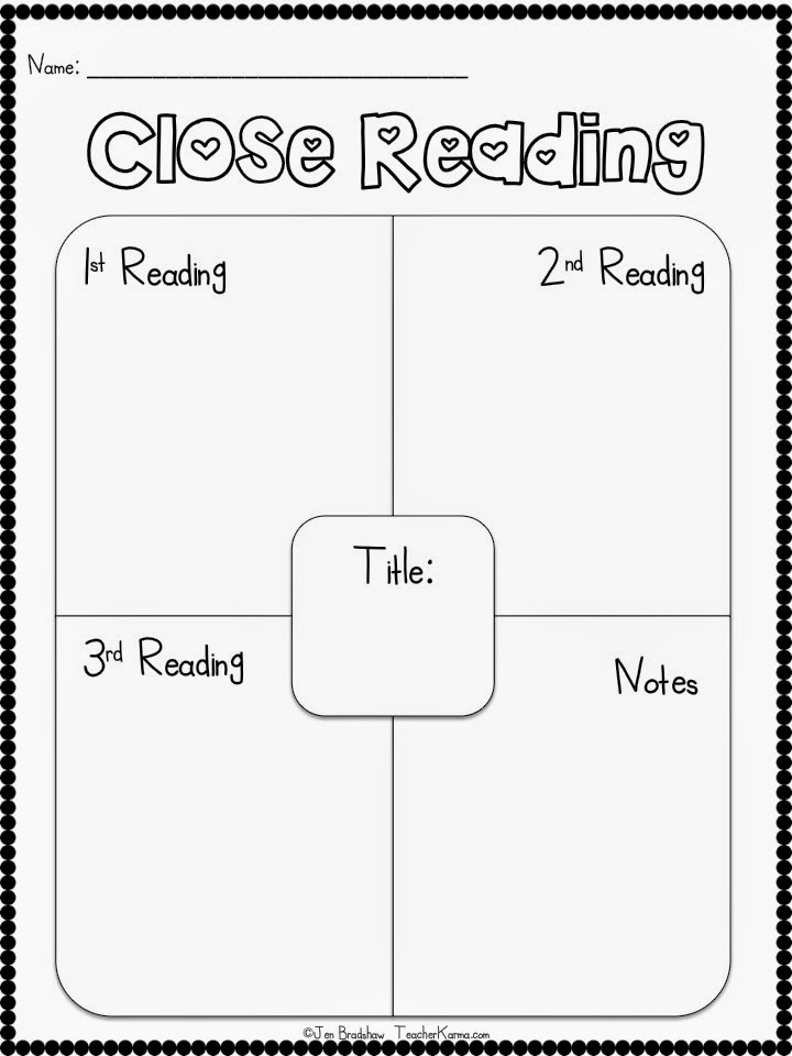 CLOSE Reading FREE Resources TeacherKarma.com