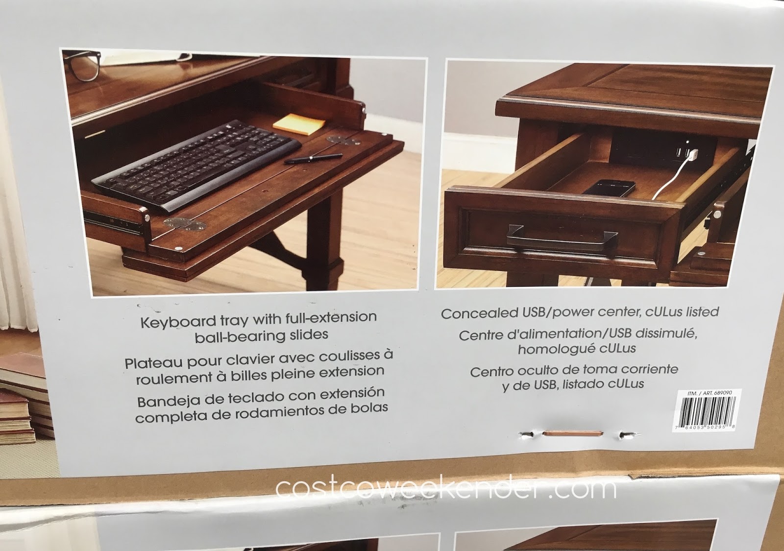 Bayside Furnishings Writing Desk Costco Weekender