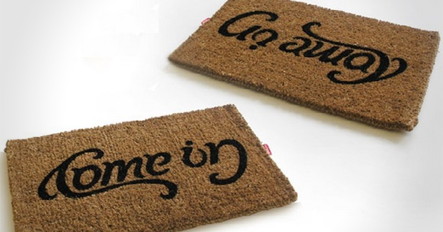 Come In And Go Away Reversible Doormat Cool Sh T You Can Buy