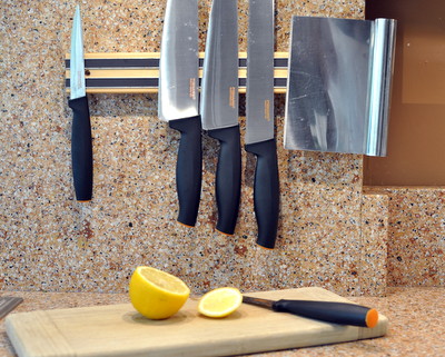 Magnetic Knife Racks, One of Ten Things I Love About Our New Kitchen ♥ KitchenParade.com. Surprisingly, seven don't require a remodeling budget or construction dust.