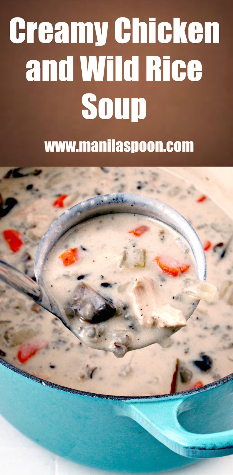 Delicious wild rice soup with chicken and mushrooms simmered in a creamy wine-flavored sauce is easily fall and winter's comfort food!