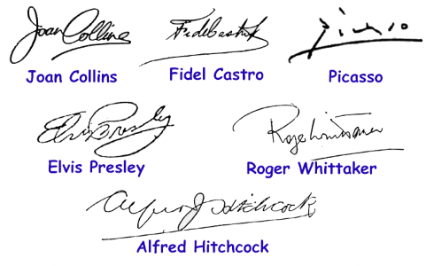 Подпись на английском языке. Джоанн Коллинз подпись. Росписи людей. Знаменитые росписи. Автографы известных людей.