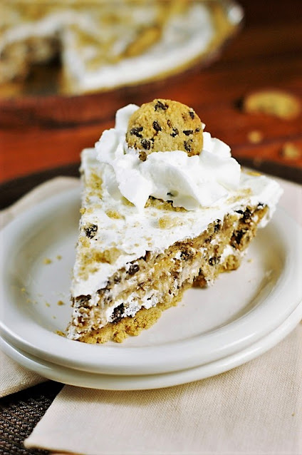 Slice of No-Bake Chocolate Chip Cookie Pie {made with Chips Ahoy!} Image