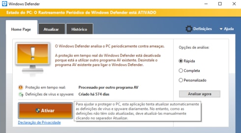 Windows Defender antivirus