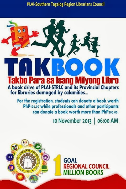Plai Southern Tagalog Region Librarians Council Takbook A Book Drive