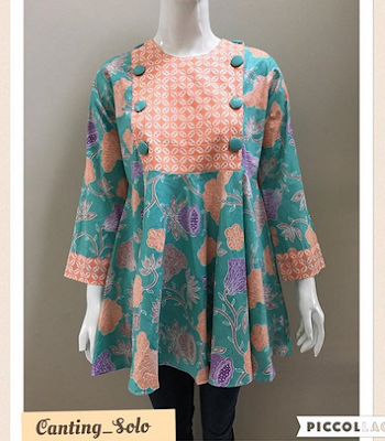 Gaun batik untuk wanita kombinasi celana panjang Gaun batik untuk wanita kombinasi celana panjang