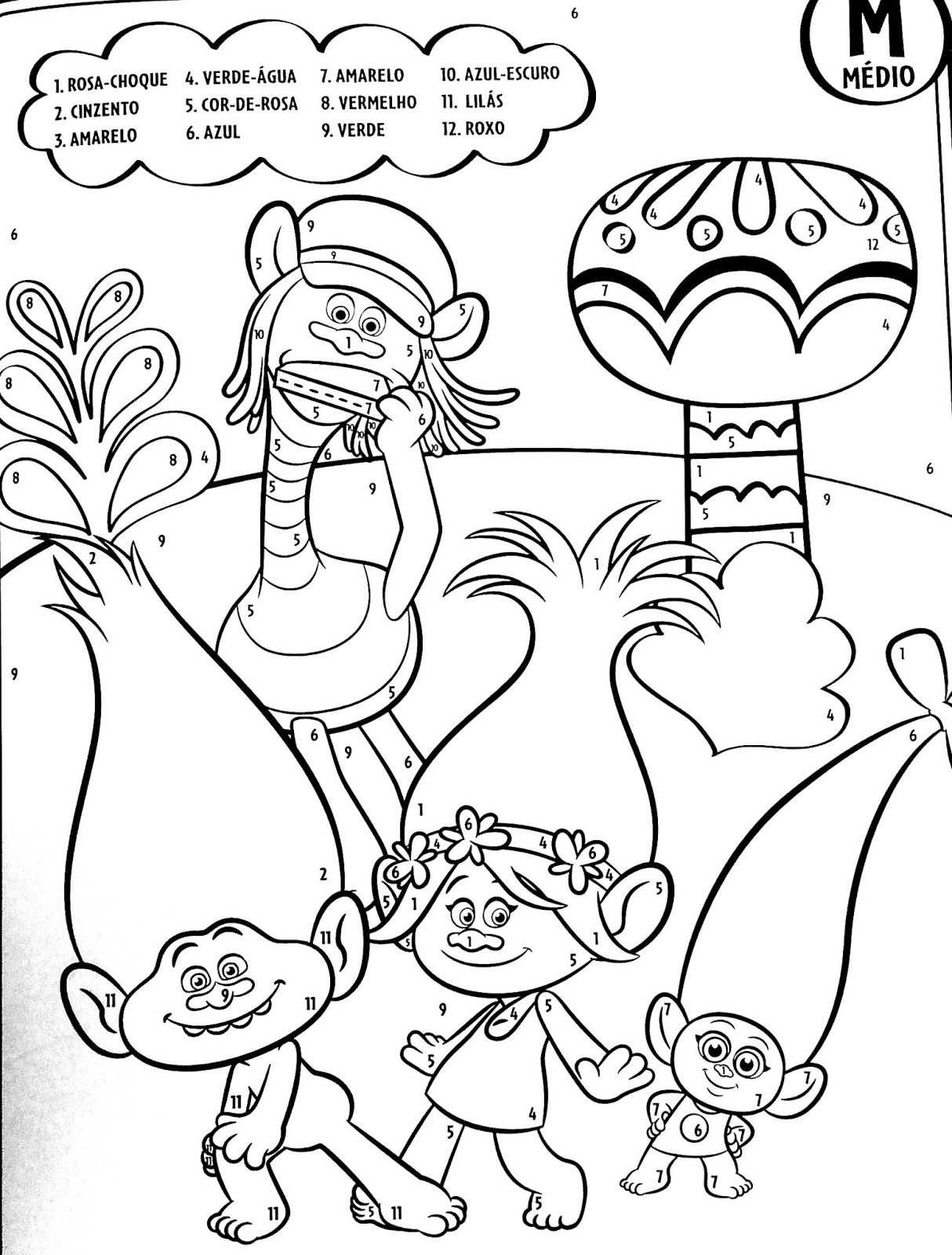 Desenhos do Trolls para colorir