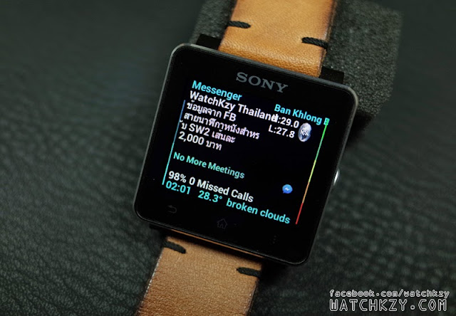 Sony SmartWatch 2 แสดงภาษาไทยใน Facebook