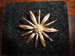 Antique Victorian 14k Gold Diamond Star Burst Brooch