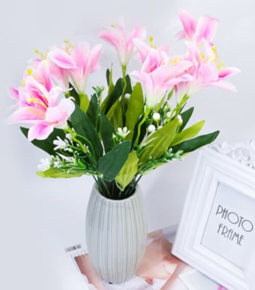  Bunga  Plastik Bunga  Artificial  Lily  Buket Seri 10K 