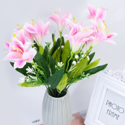Bunga Plastik / Bunga Artificial Lily Buket (Seri 10K)