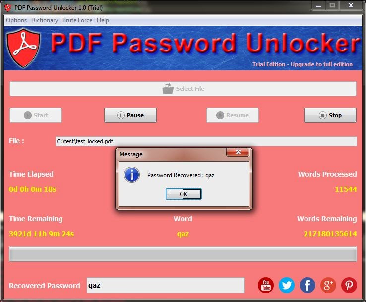PDF Password Unlocker