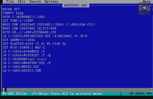 Dica MS-DOS: Como configurar o CONFIG.SYS e o AUTOEXEC.BAT