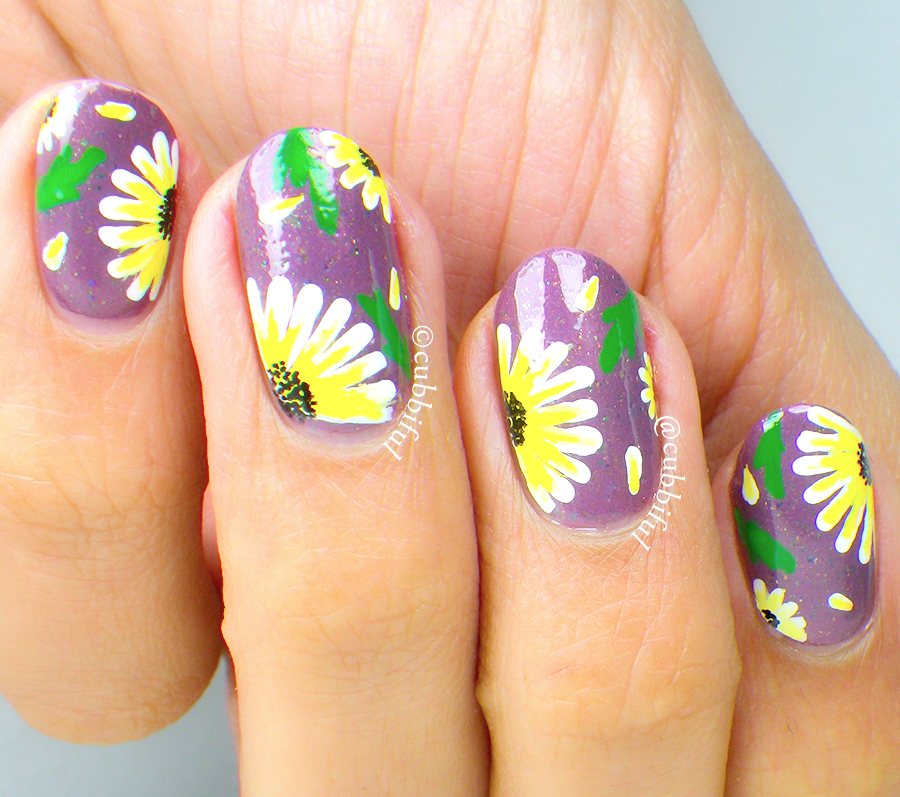 cubbiful Flowers I Love Daisies Nail Art