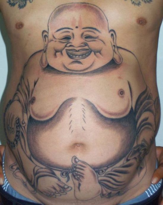 back tattoo design Buddha Lower Back Tattoo Laughing buddha tattoo