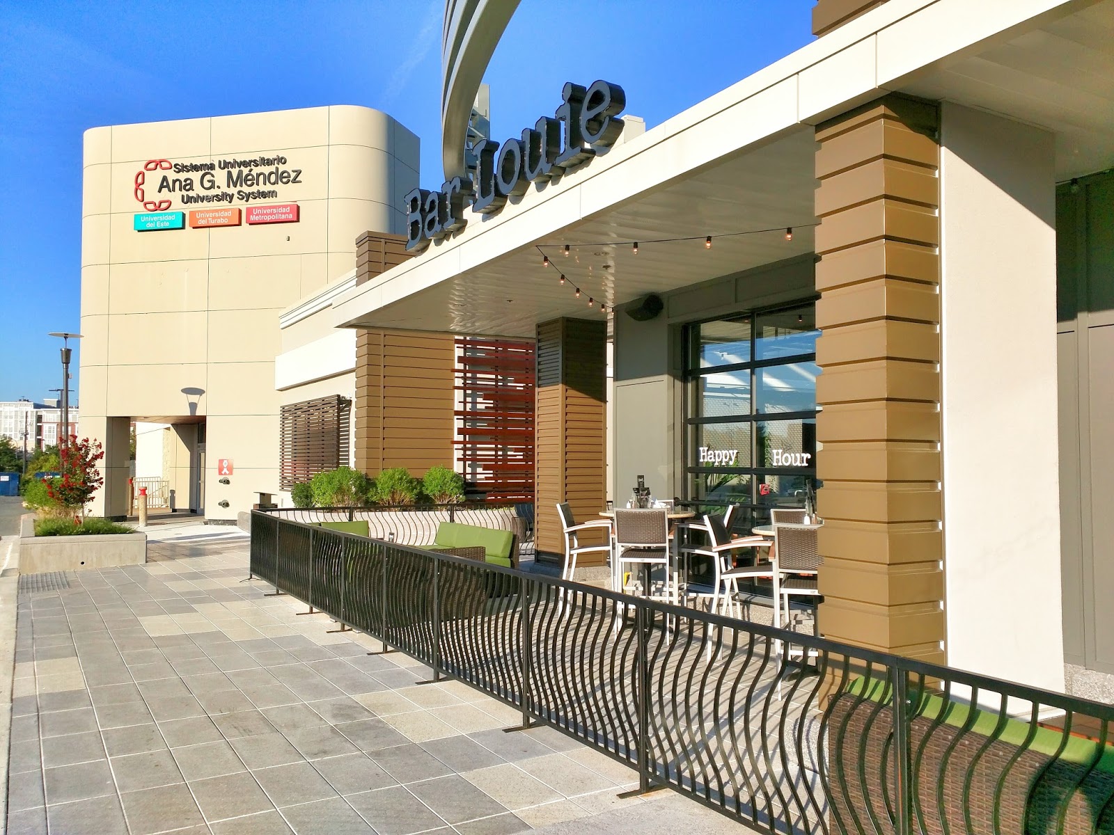 East MoCo Patio seating set up at Bar Louie as new Wheaton Plaza wing