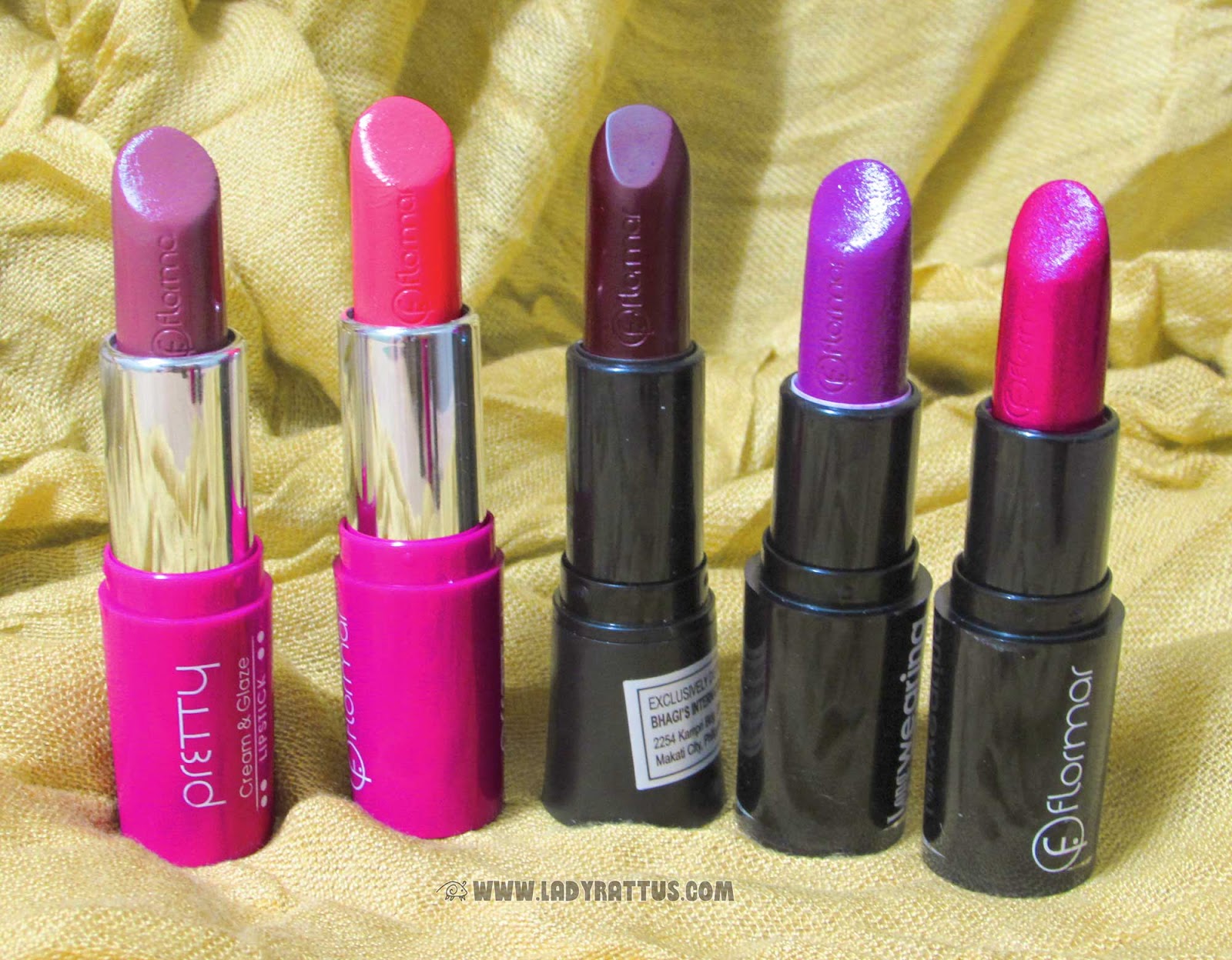 Flormar Cream/Glaze Lipstick in Royal Berry and Fiesta Red